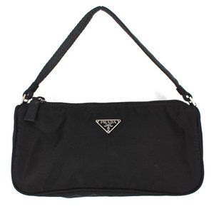 PRADA Milano Black Nylon 2000 Y2K Mini Shoulder Bag Silver Hardware *Flawed*
